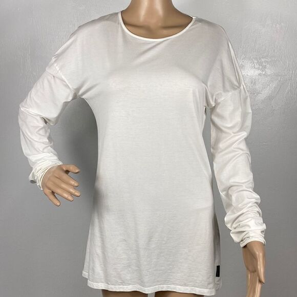 North Sails white cotton blend long sleeve thumbhole top size 8 - Picture 1 of 12